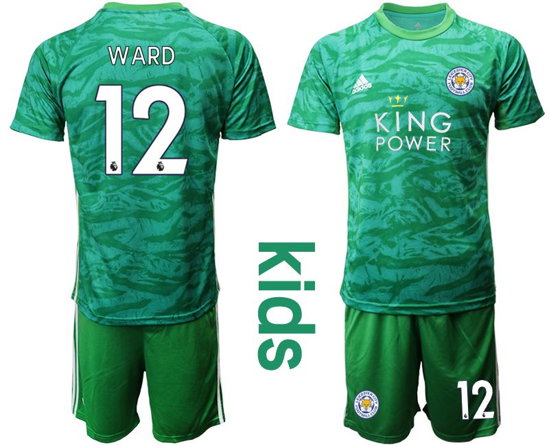 Youth 2019-2020 club Leicester City green goalkeeper #12 Soccer Jerseys